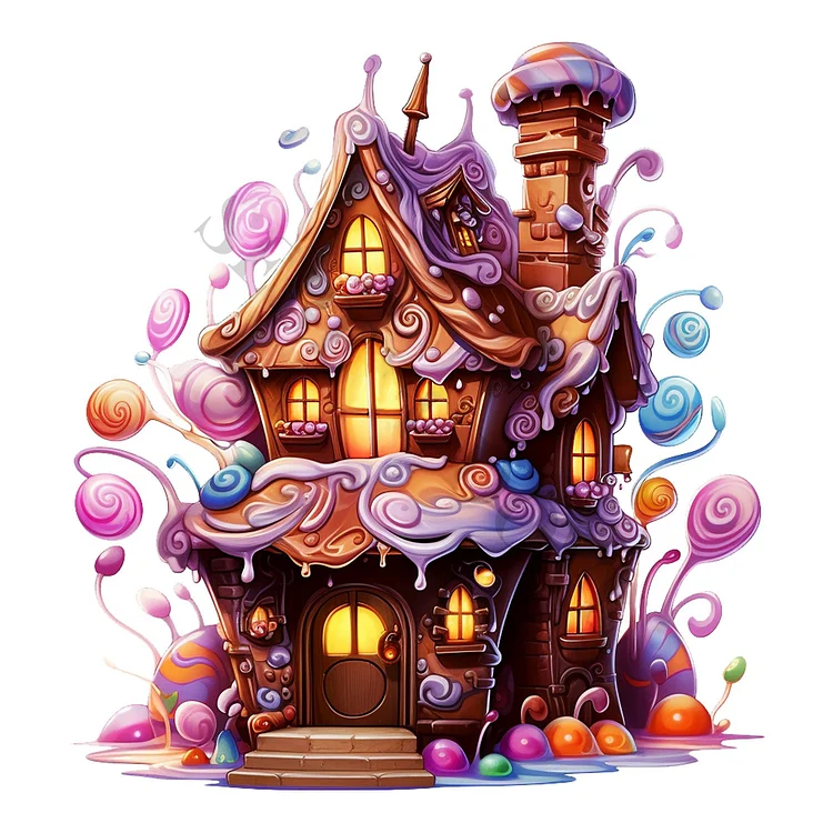 Candy House 40*40CM (Canvas) Full Round Drill Diamond Painting gbfke