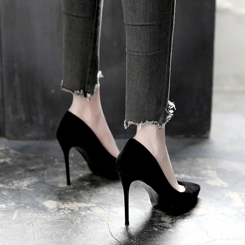 Breakj Breakj And Autumn 2025 New Fashion Black High Heels Women's Fine Heel 10Cm Sexy French Girl Little Single Shoes