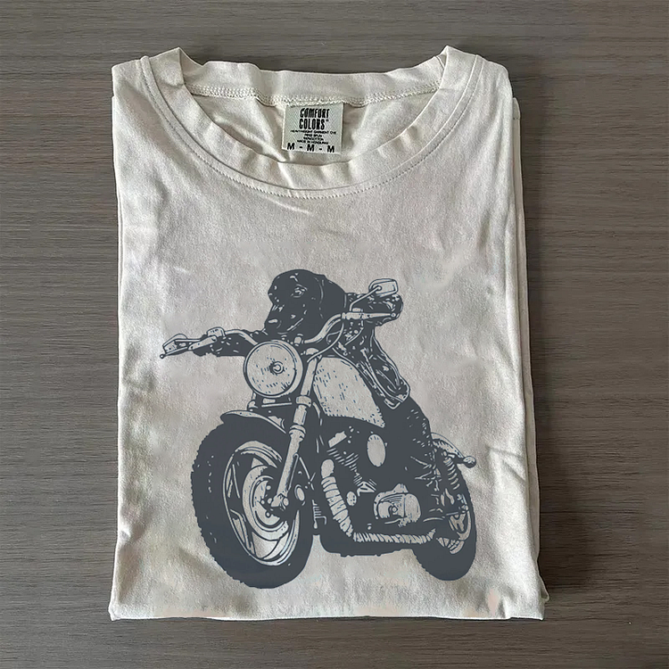 Vintage Motorcycle Dachshund T-shirt
