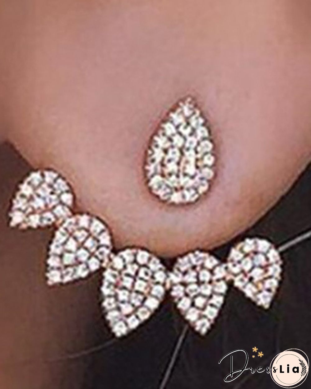 1Pair Waterdrop Shaped Studded Earrings