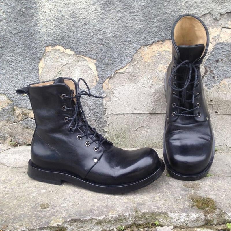 Vintage Leather Soft Round Toe Men's Boots | DealWithYou