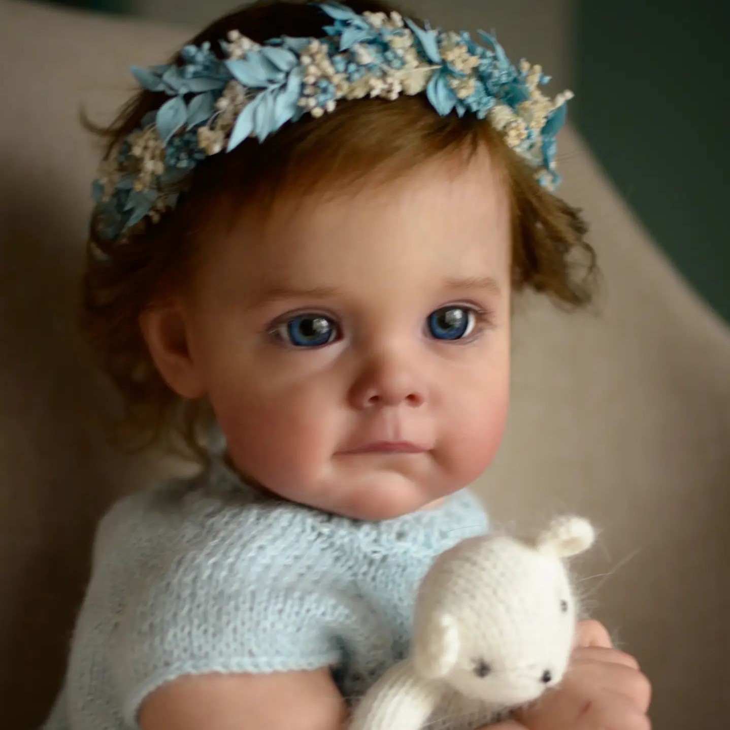 17" or 22" Cute Brown Hair Reborn Princess Eudora,Handmade Fantasy