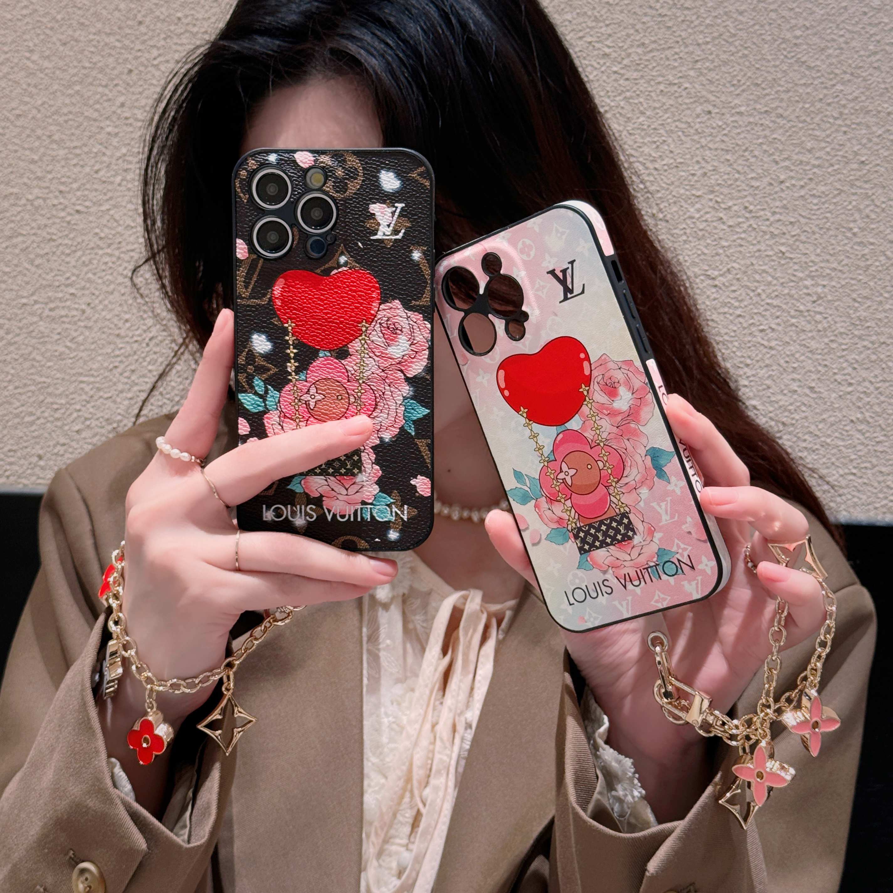 Louis Vuitton Canvas Leather LV Monogram Matching Bracelet Apple iPhone Case ProCaseMall