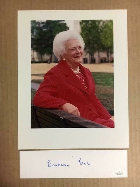 First Lady Barbara Bush Signed Cut