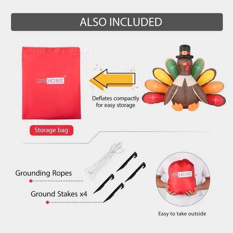 Dejah Turkey with Hat Lawn Yard Inflatable