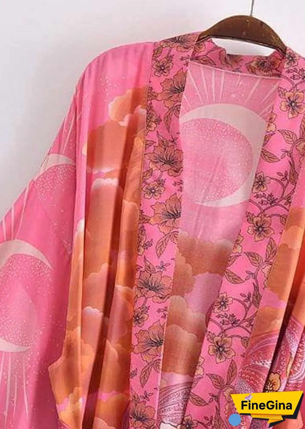 Women's Chic Galaxy Boho Kimono - Pink Dress
