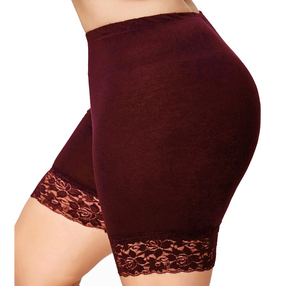 Womens Plus Size Lace Shorts cycliste femme Biker Elastic High Waist Bottoms Trousers Trunks Women's Sexy Panties Bragas Slipje
