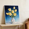 (30x40cm)DIY Pearl Painting Framed Flower Handmade Pearl Material Art Kit Living Room Decor