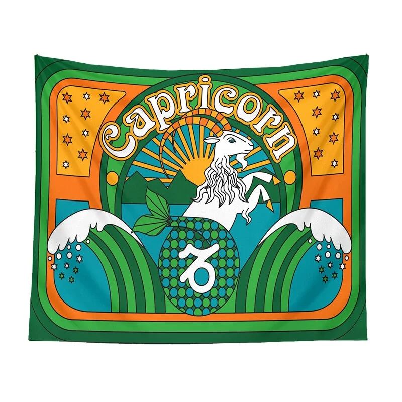 Tarot Astrology Tapestry Wall Hanging Constellation Hippie Decor Trippy Divination Beach Mat Sun Moon Wall Decor Boho INS Print