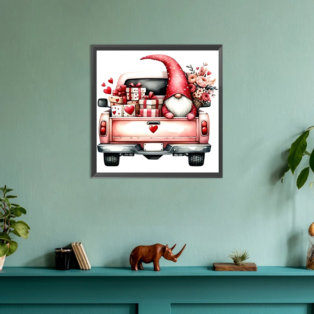 Diamond Painting - Full Round Drill - Valentine's Day Gnome(Canvas|30*30cm)