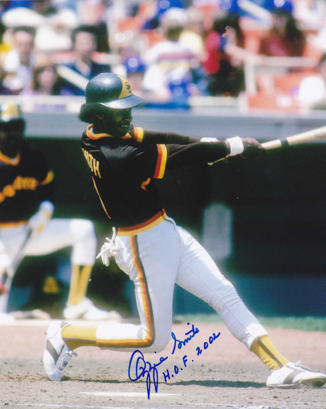 OZZIE SMITH SAN DIEGO PADRES HOF 2002 ACTION SIGNED 8x10