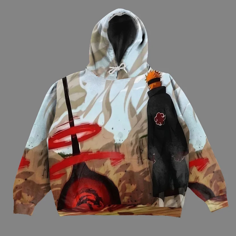 Casual Anime Print Long Sleeve Hoodie