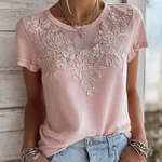 Vintage Floral Lace Embroidered Cozy Linen T Shirt - Image 2