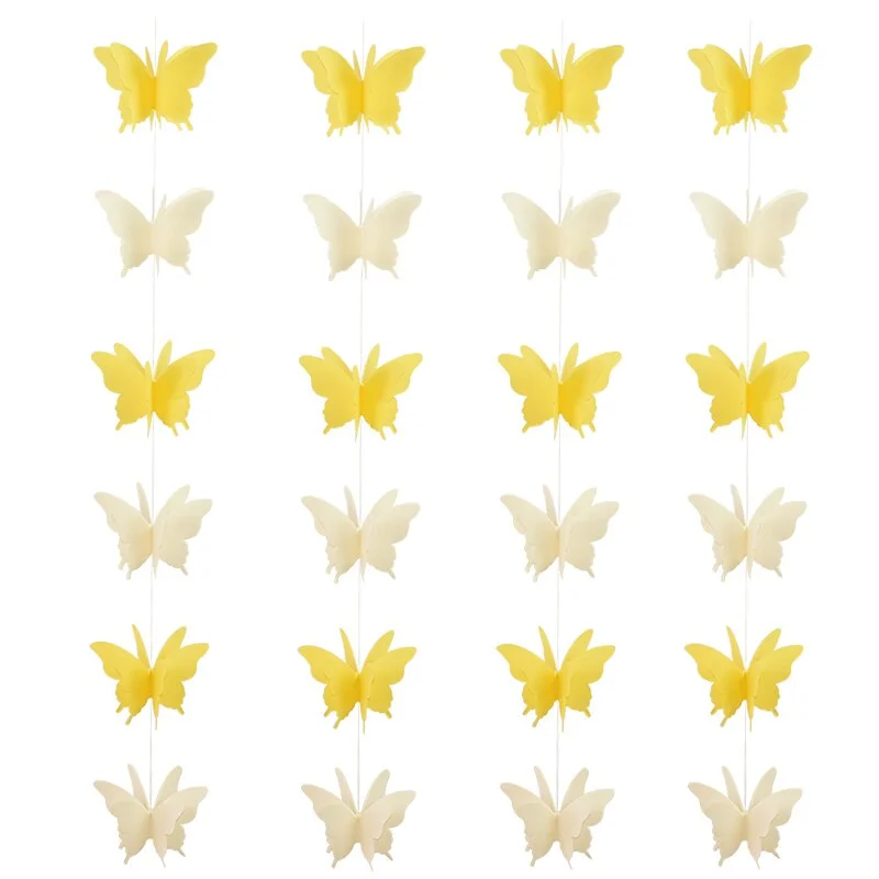2.8m Colorful 3D Butterfly Paper Garland Banner for Birthday Party Baby Shower Decoration Wedding Decoration Supplies