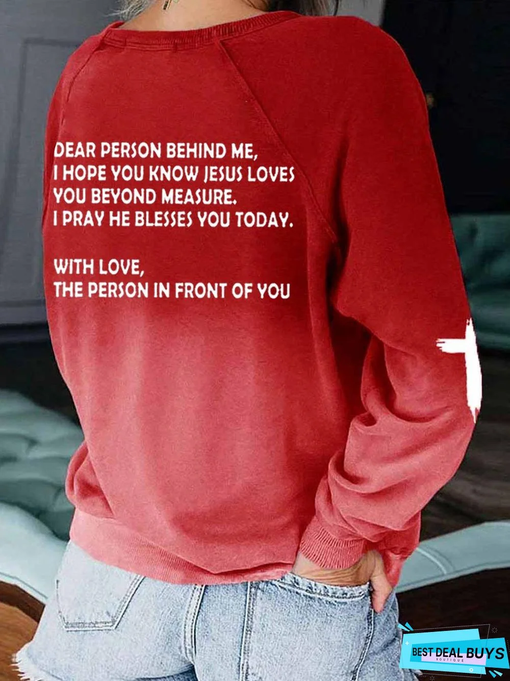 LOVE LIKE JESUS Letter Regular Fit Casual Sweatshirt