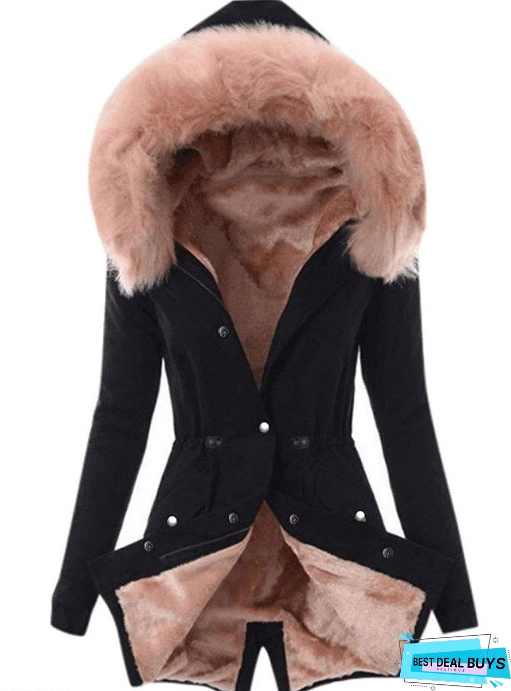 Plush Collar Cotton Coat