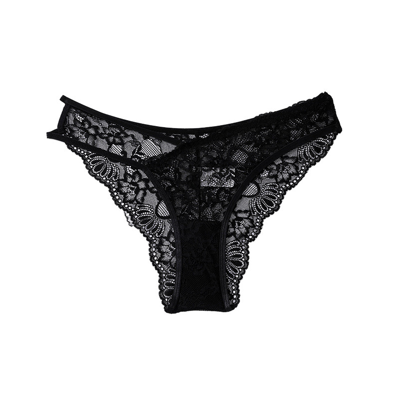 Lovingerie - Sexy Women's Low Rise Lace G-String Panties Strappy Design with Breathable Cotton Crotch 