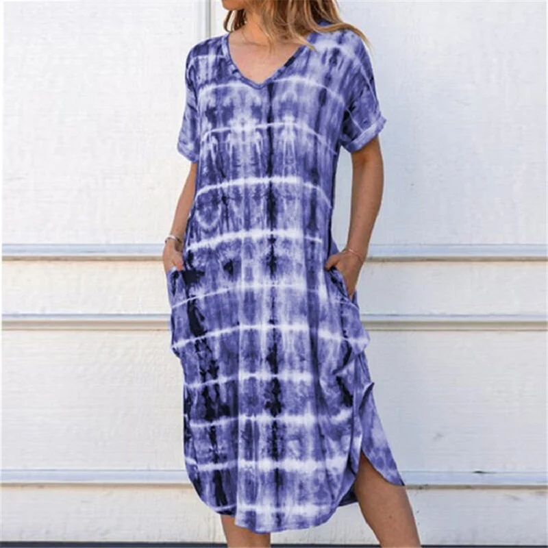 New Floral Print Bohemian Beach Dress 2020 Summer Women Dress Ruffles Casual Short Sleeve V-Neck Wrap Party Dresses Vestidos