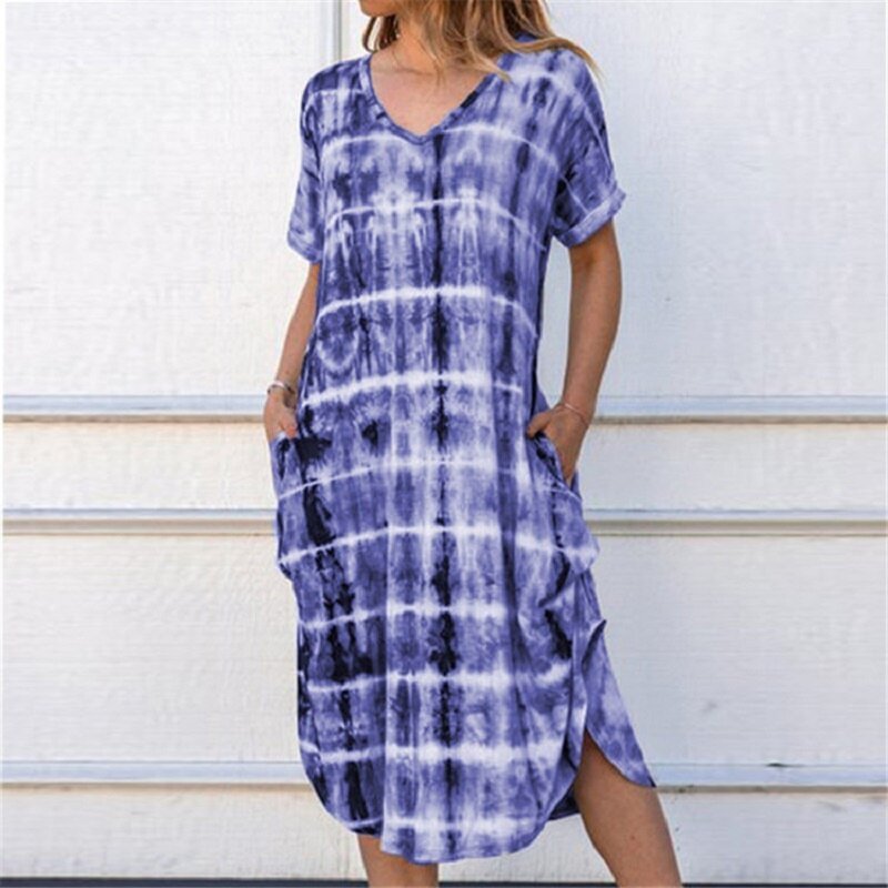 New Floral Print Bohemian Beach Dress 2020 Summer Women Dress Ruffles Casual Short Sleeve V-Neck Wrap Party Dresses Vestidos