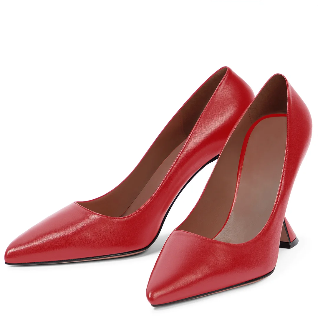 9.5cm/3.74" Women's  Triangle Heel  Pointed Toe Wedding Party Pumps