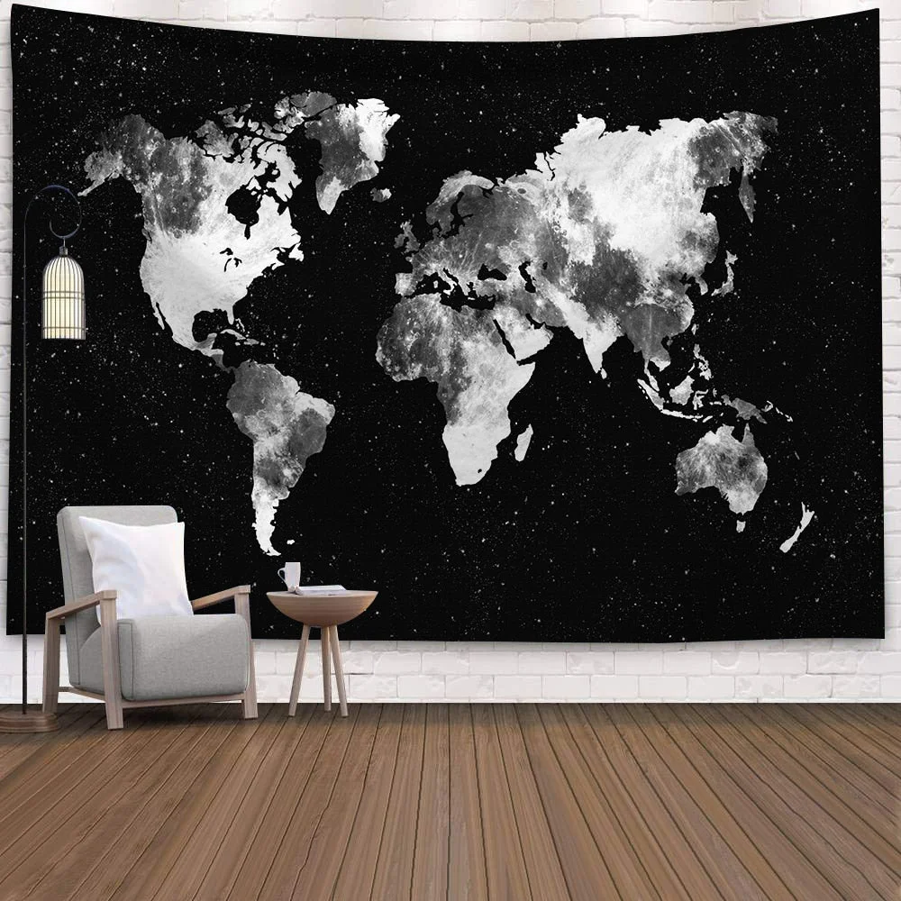World Map 3D Print Polyester Geometric Wall Hanging Tapestry Decor Oil Painting Beach Towel Sleeping Pad Yoga Blanket Mat