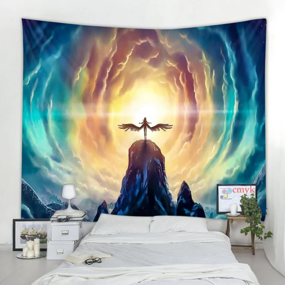 Angel Landing Tapestry Hippie Wall Hanging Blanket Wall Carpet Yoga Mat Home Decor Tapestry