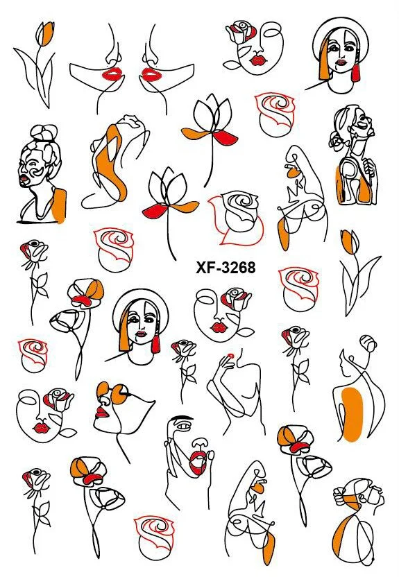 3D Nail Art Sticker Newest Kawaii Strawberry Rainbow M Nail Decals Adhesive Sticker for Design Manicure Letter Decorations DIY-Nail Inspo