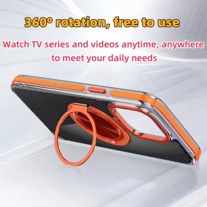 360 Degree Rotating Bracket Carbon Fiber Texture Apple Phone Case