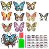 (US Only)10 Pcs Butterfly Special Shaped DIY Diamond Art Coasters Kit Crafts with Holder