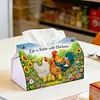 (24cm)Diamond Art Tissue Box DIY PU Napkin Cover for Home Decoration(farm chicken)