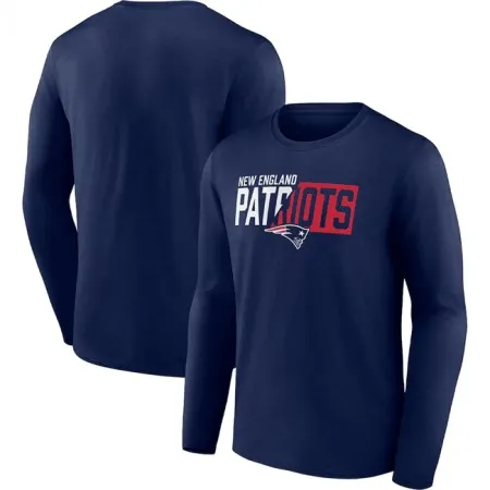 Men's New England Patriots Navy One Two Long Sleeve T-Shirt 9I22