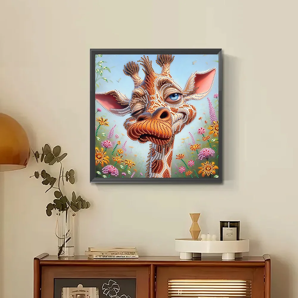 Diamond Painting - Partial Special Shaped Drill - Giraffe(Canvas|30*30cm)