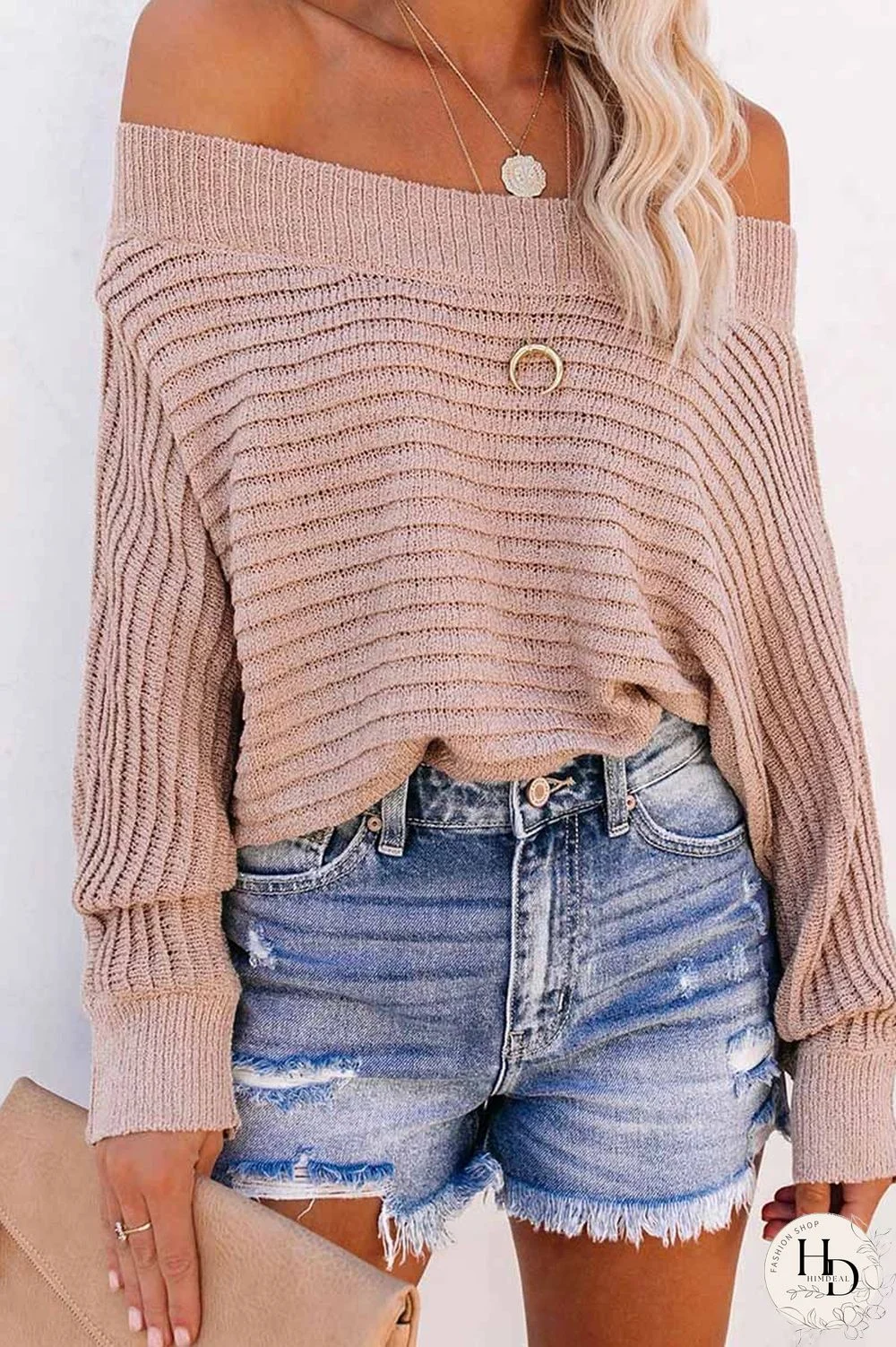 Sexy Striped Off-Shoulder Sweater