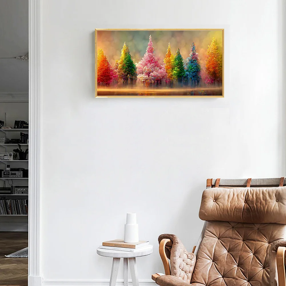 Diamond Painting - Full Round Drill - Painted Trees(80*40cm)