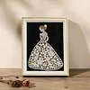 Framed Pearl Diamond Painting - Special Shaped - Wedding Dress Girl (17x22cm)