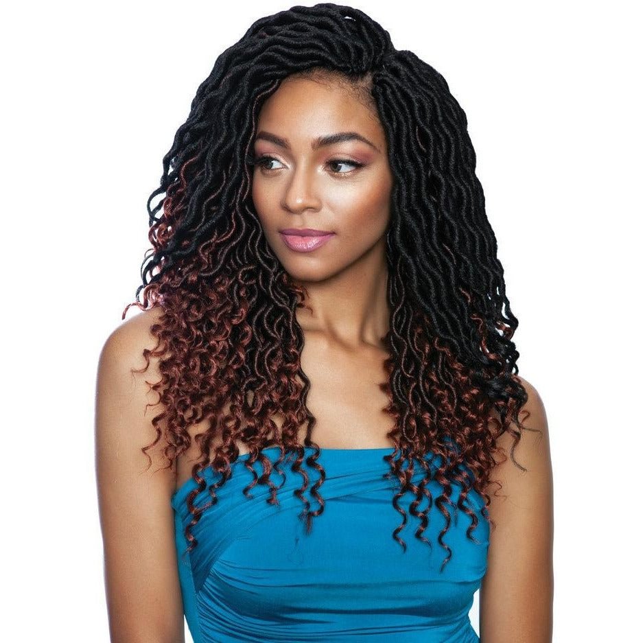 Mane Concept Synthetic Afri-Naptural Braids – 3X Pre-Stretched Wavy Goddess Locs 14"