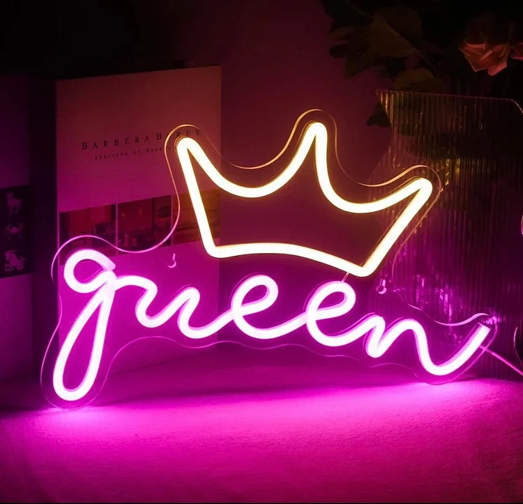Blanketcute-Personalized 100% Handmade Crown LED Neon Sign with Your Kid's Name