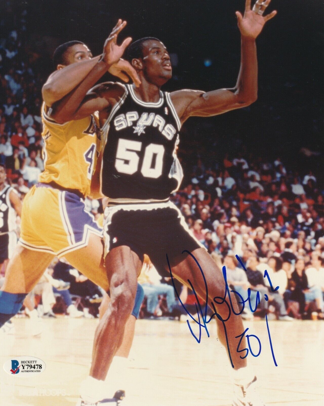 DAVID ROBINSON Signed San Antonio SPURS 8x10 Photo Poster painting w/ Beckett COA