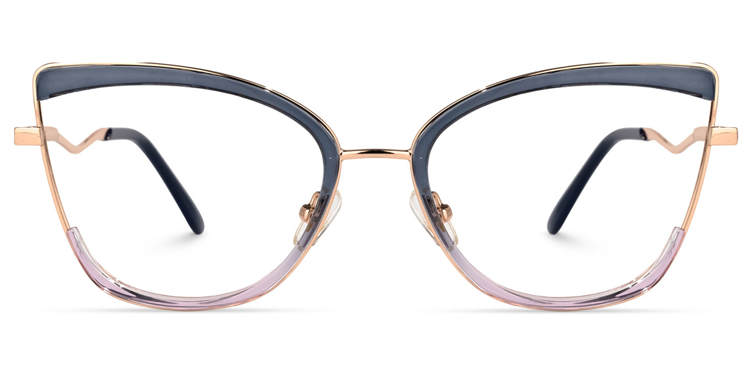 Pack Grau-Lila Cateye Brille Grau-Lila