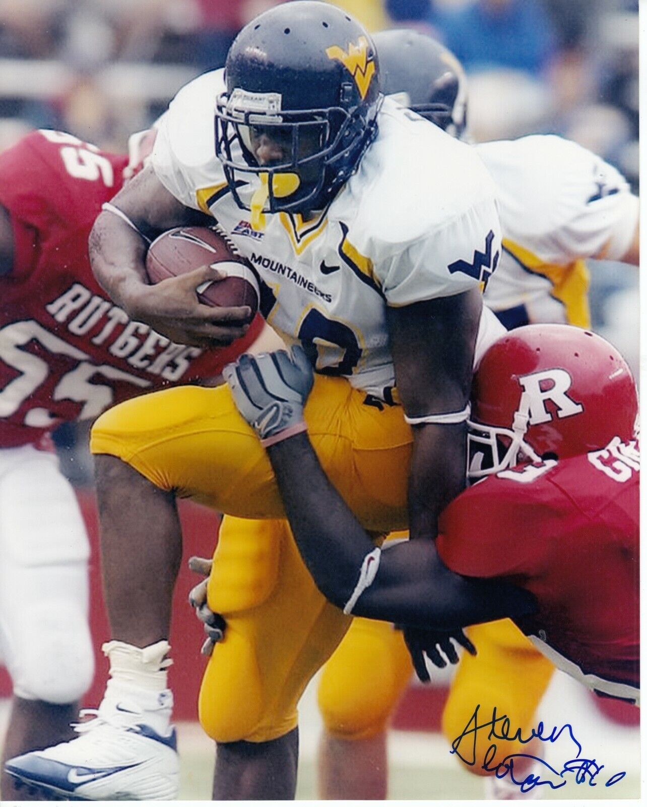 Steve Slaton #0 8x10 Signed Photo Poster painting w/ COA West Virginia