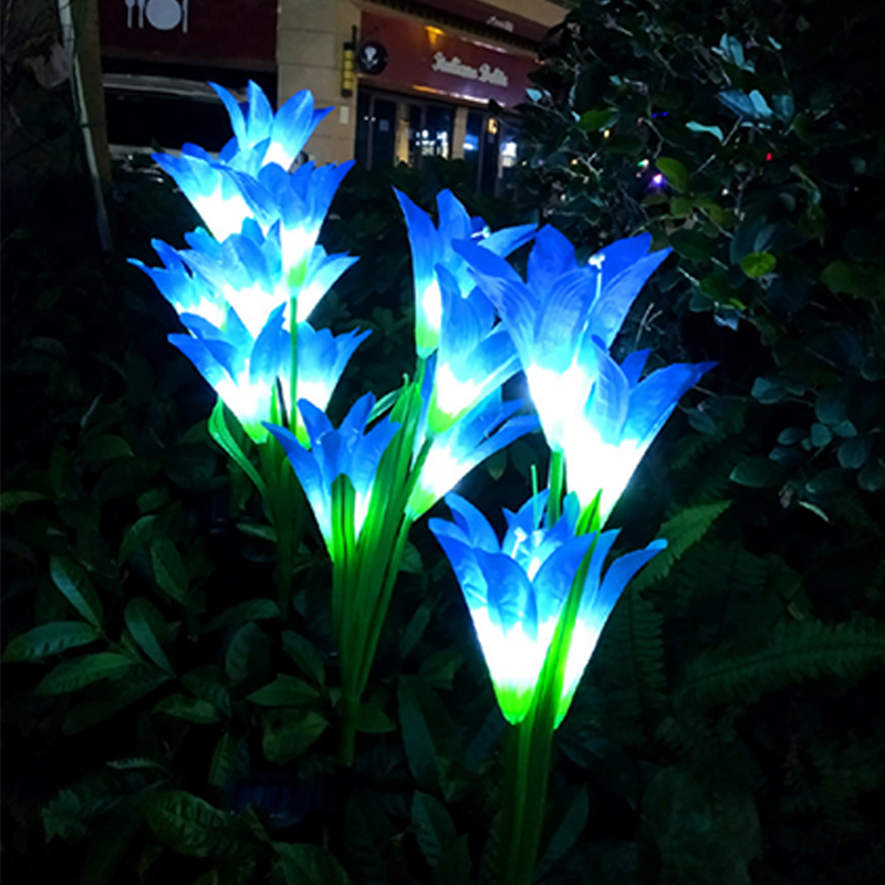 Solar Flower Lights, New Upgraded Multi-Color Solar Outdoor Lily Lights (2 Pack, Waterproof 7 Color)