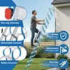 [US Local Warehouse] Ceiling Mount Attic Ladder Hidden Retractable Loft Ladder W/Pull Rod (Blue)