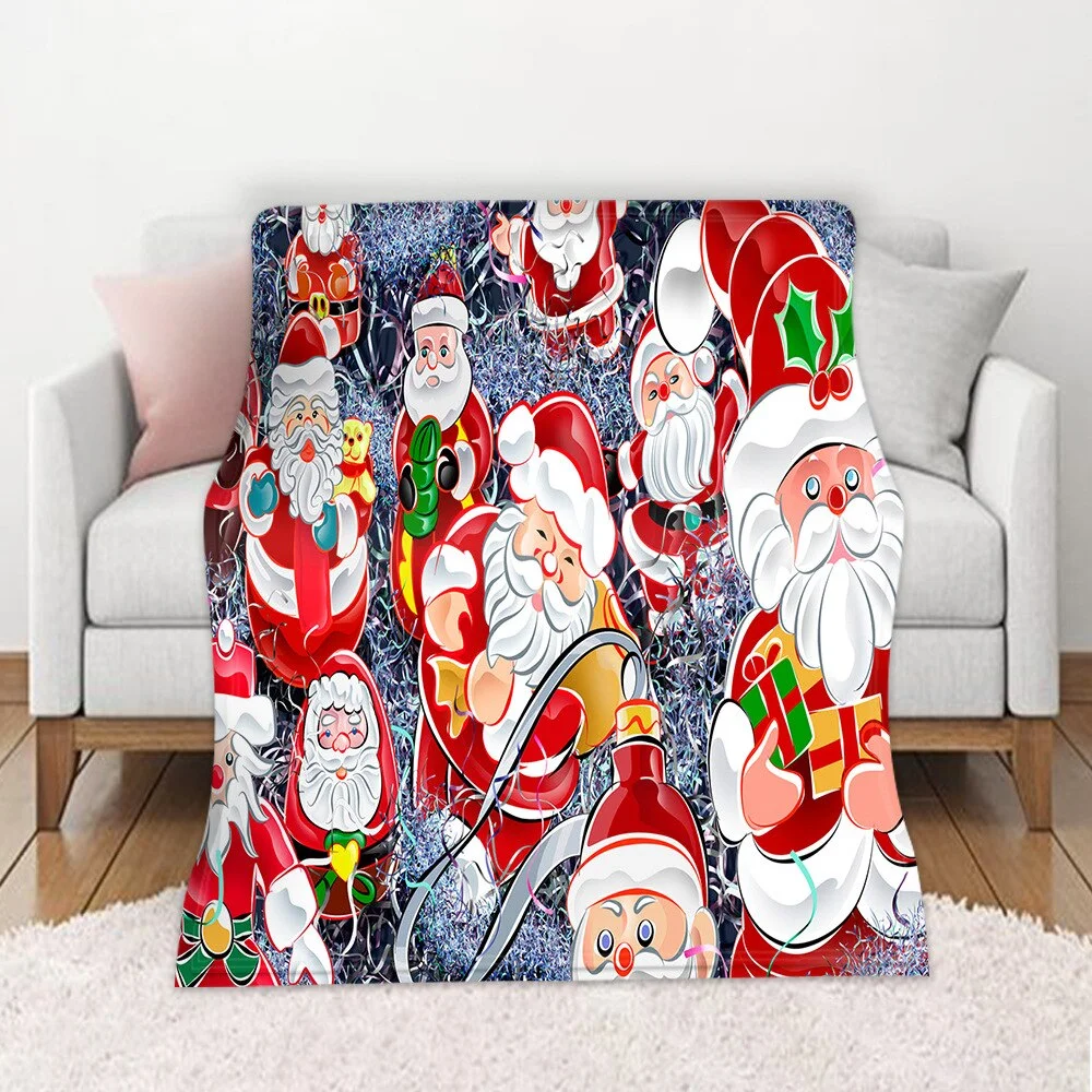 Christmas Blanket Winter Warm Decorative Sofa Living Room Rest Bed To Sleep Flannel Printed Pattern Home Blanket
