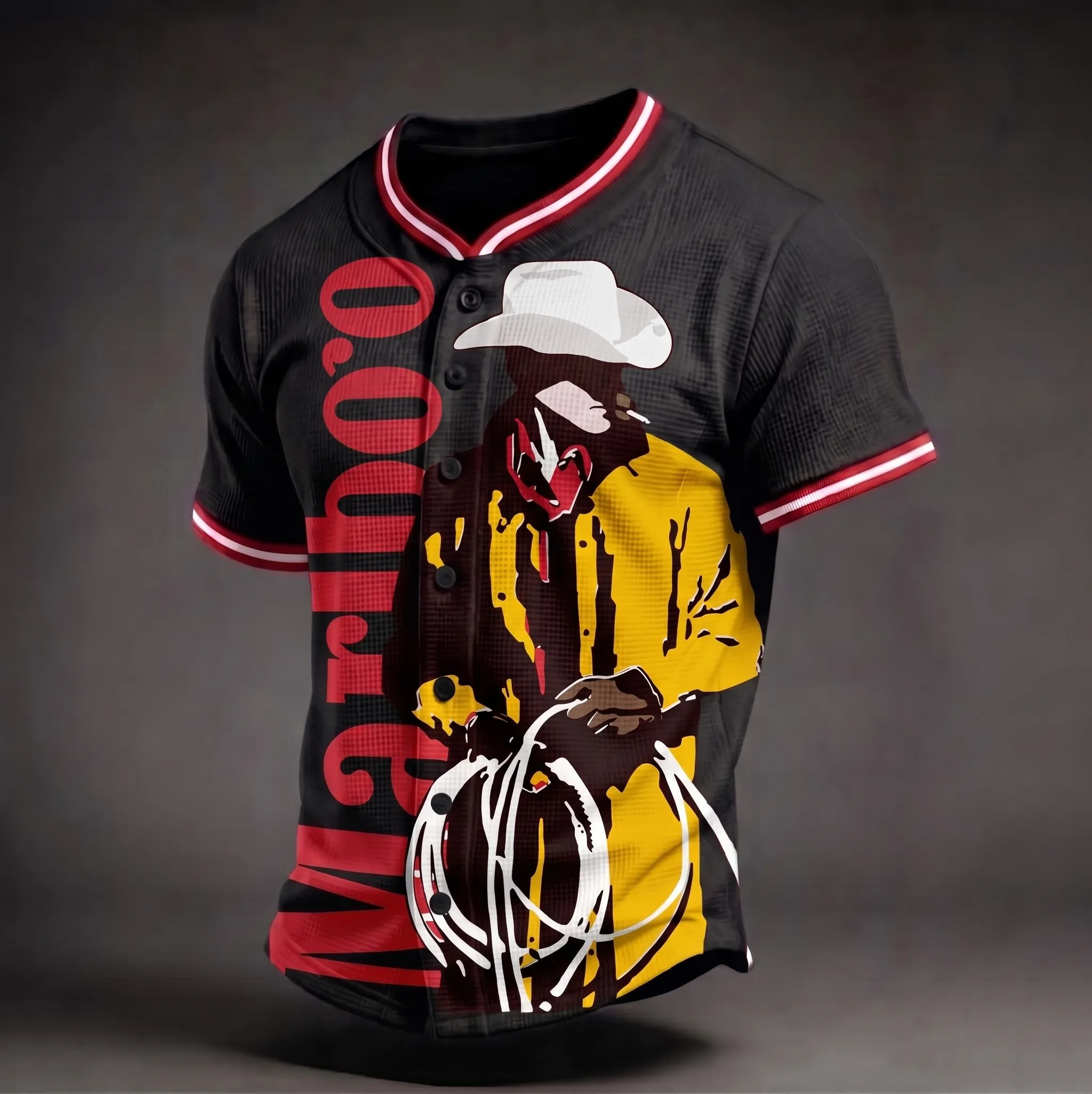 Men's Western Cowboy Graphic Jersey