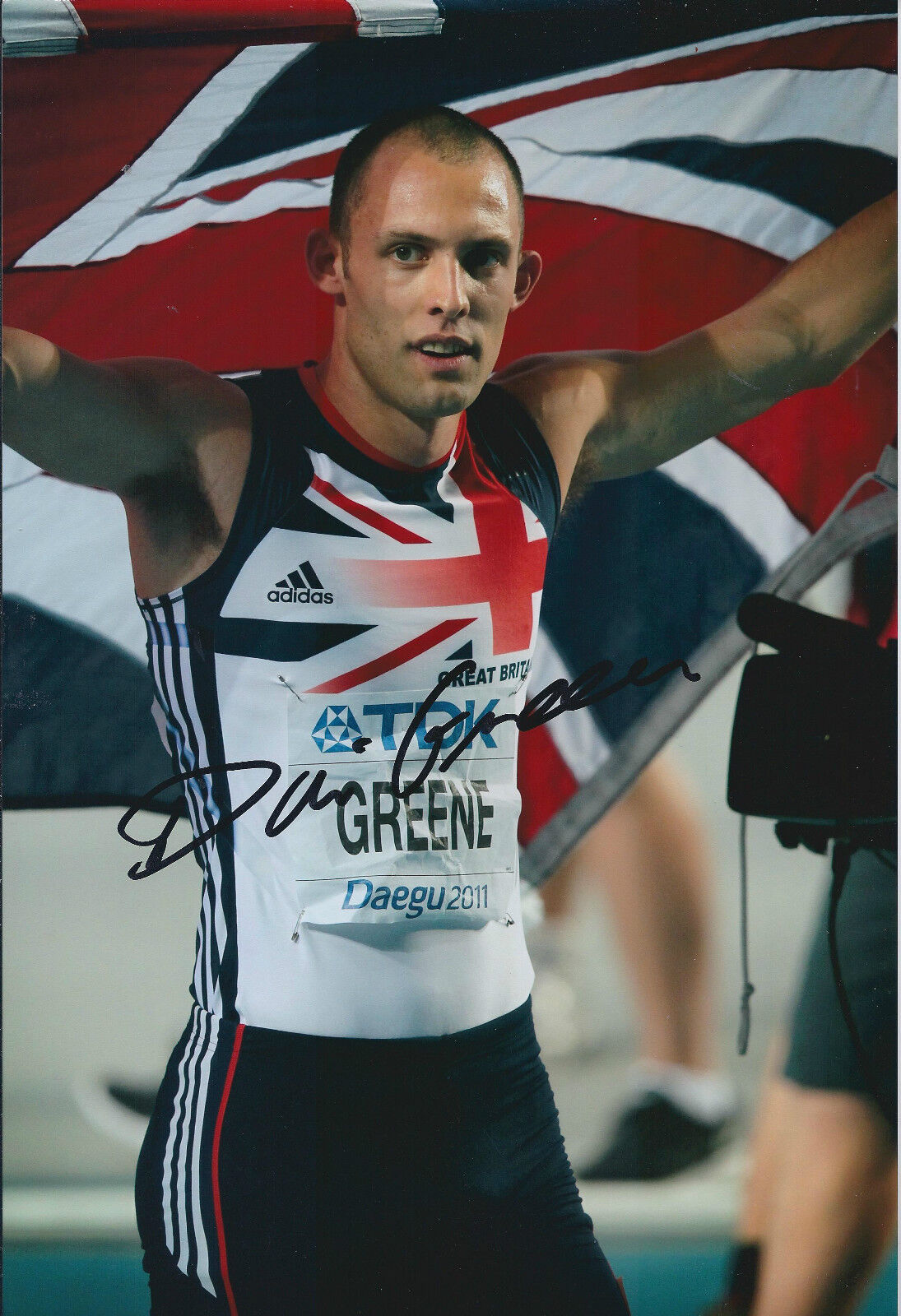 Dai GREENE 12x8 Signed Photo Poster painting Autograph AFTAL COA Olympic ATHLETE Welsh