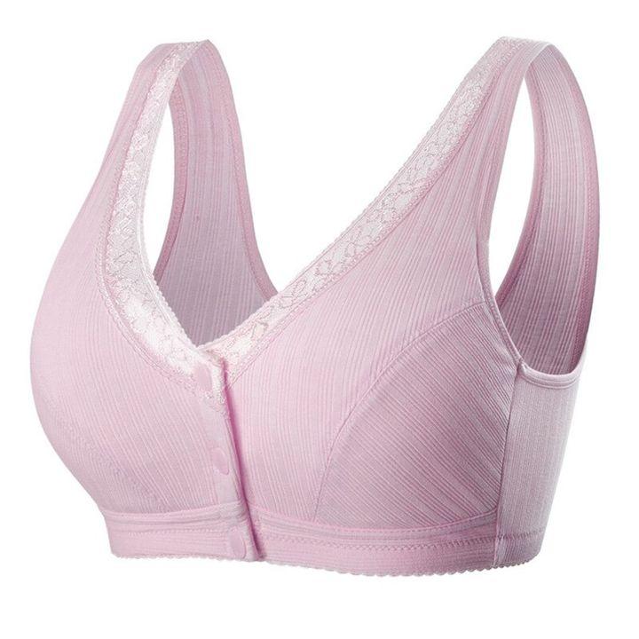  thdmladies Plus Size Comfortable Front Button Bra thedmladies