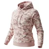 Women's Vintage Pink Camo Raglan Sleeve Hooded Sweatshirt by Inlyline