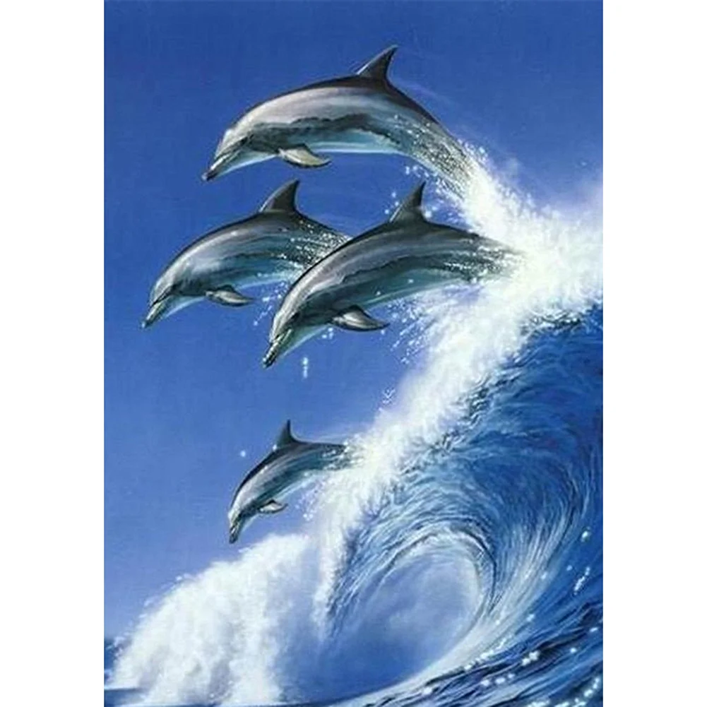 Diamond Painting - Full Round/Square Drill - Dolphin(30*40 - 50*60cm)