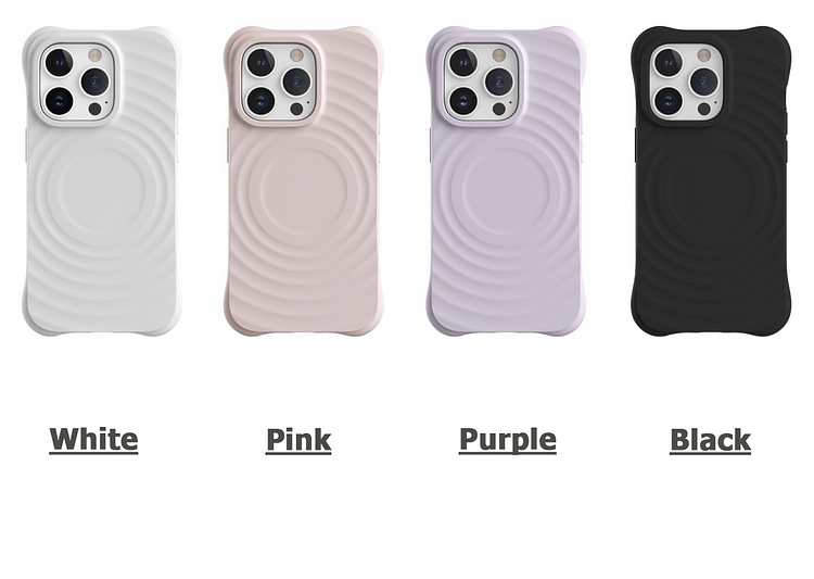 Suitable For Iphone15 Magnetic Mobile Phone Case Liquid Silicone Ripple Pattern All-Inclusive Magsafe Mobile Phone Case