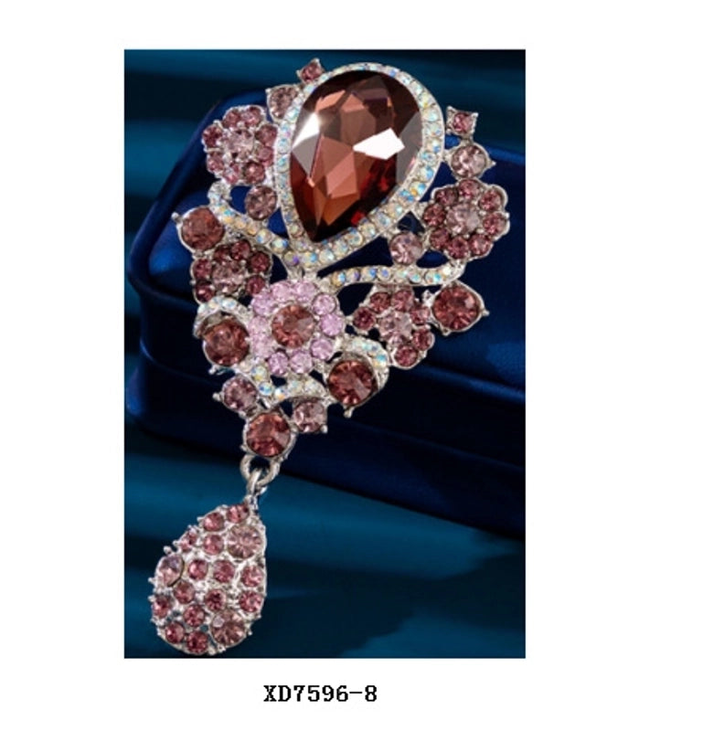 2 Pieces Fashion Pin Crown Alloy Rhinestones Women’S Brooches